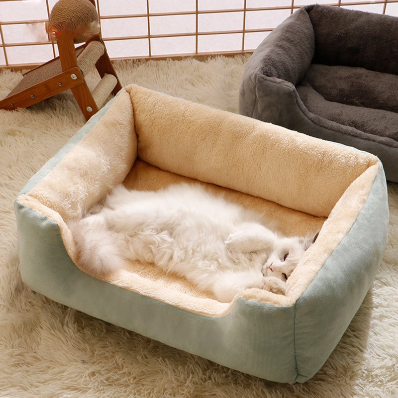 Customied Quare Dirt-Resistant Warm Acrylic Clear Pet Dog Modern Cat Bed for Indoor Cats and Dogs