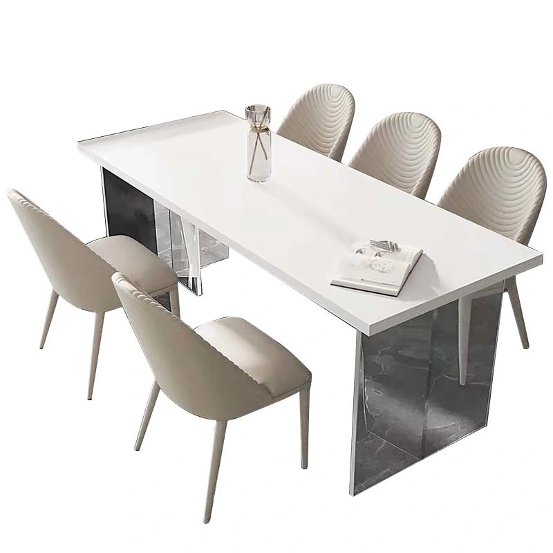 Korean Popular Modern Marble Dining Room Furniture Restaurant Acrylic Dining Set