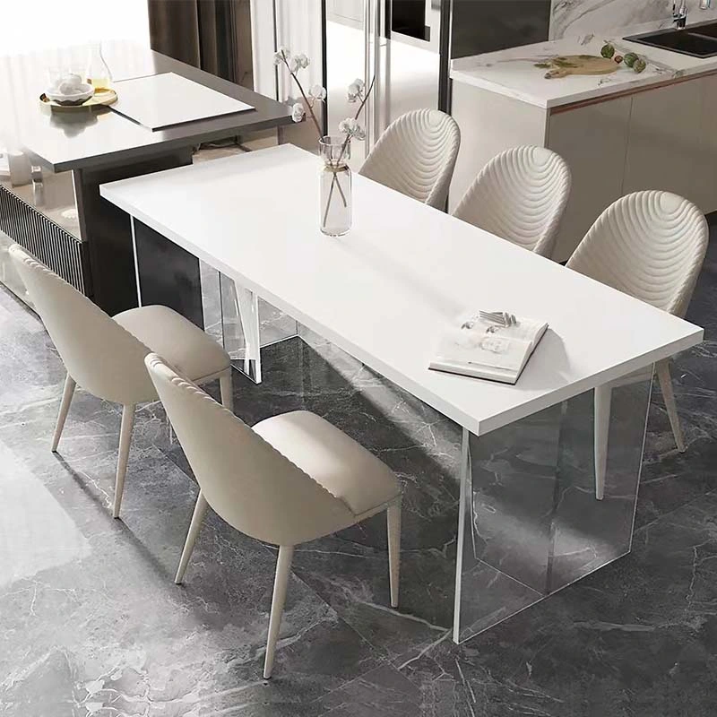 Korean Popular Modern Marble Dining Room Furniture Restaurant Acrylic Dining Set