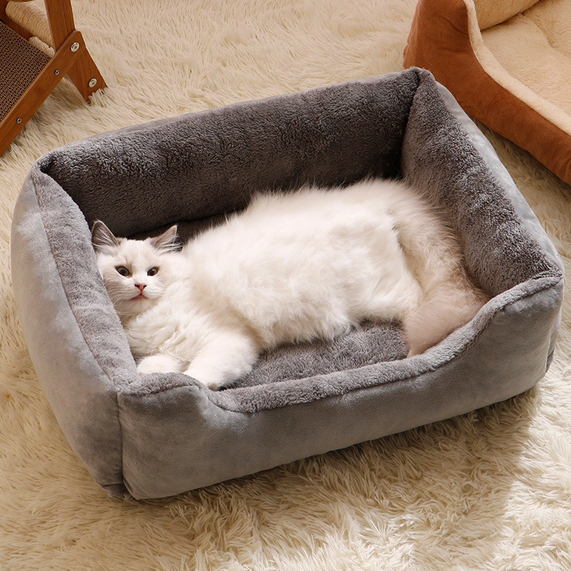 Customied Quare Dirt-Resistant Warm Acrylic Clear Pet Dog Modern Cat Bed for Indoor Cats and Dogs